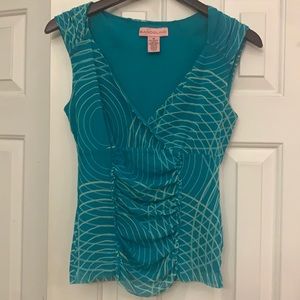 ❤️ 2/$29 4/$50 Bandolino Stretchy Meshy Gorgeous sleeveless Top M